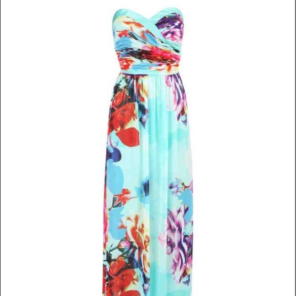 Jane Norman rose print maxi dress