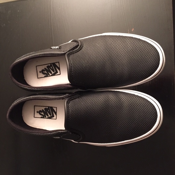 Black leather skater vans