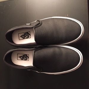 Black leather skater vans