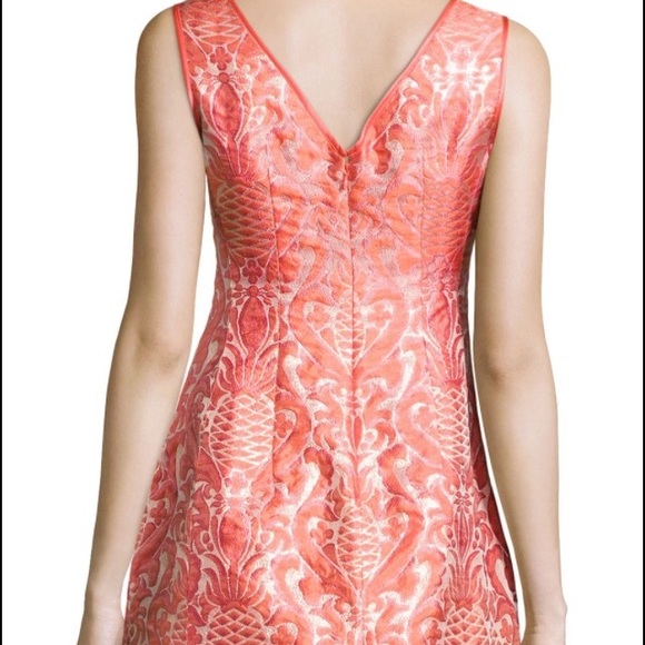 Aidan Mattox Shimmer-Jacquard Fit-And-Flare Dress - Picture 2 of 2