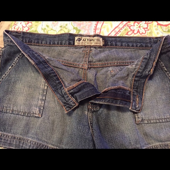 AE denim shorts