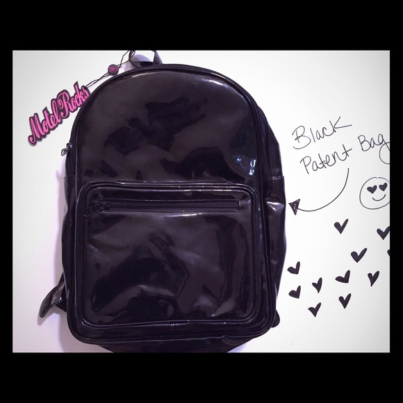 Black Patent Backpack