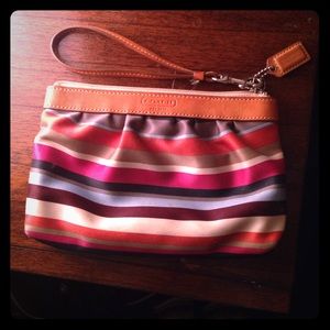 Coach colorful striped wrist let