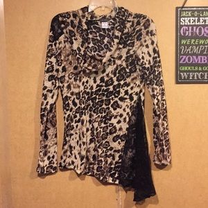 Leopard print lace top.