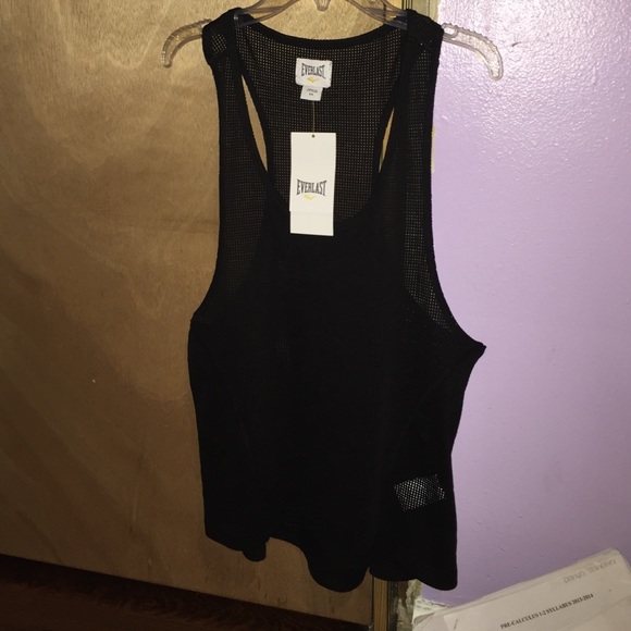 Black net tank top