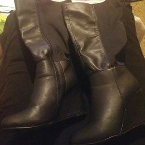 * Wide Calf Wedge Boots* size 9