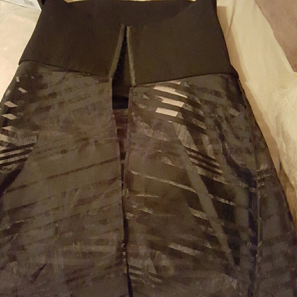 Sheer high waisted open front skirt