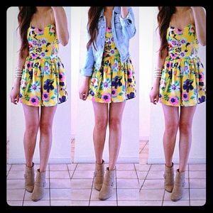 yellow floral romper