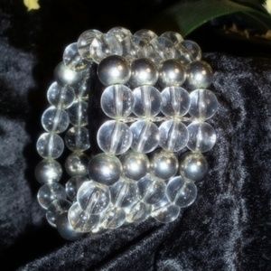 !!A STEAL!! CHICO'S Silver and Clear Bead Bracelet
