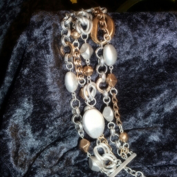 $$SALE $$ CHICO'S Multi Strand Metal Bead Bracelet