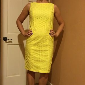 Talbots size 8 yellow formal dress.