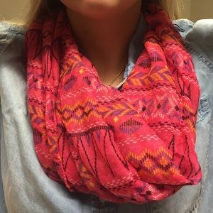 Pink Tribal Infinity Scarf