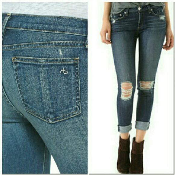 rag & bone Denim - Rag & Bone Preston with Holes Skinny Stretch Jeans