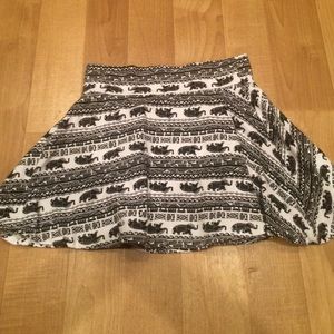 Elephant Print Skater Skirt