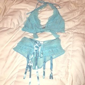 Cute Baby Blue Lingerie Set