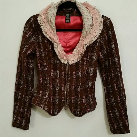 Custo Barcelona cropped peplum ruffle jacket 2