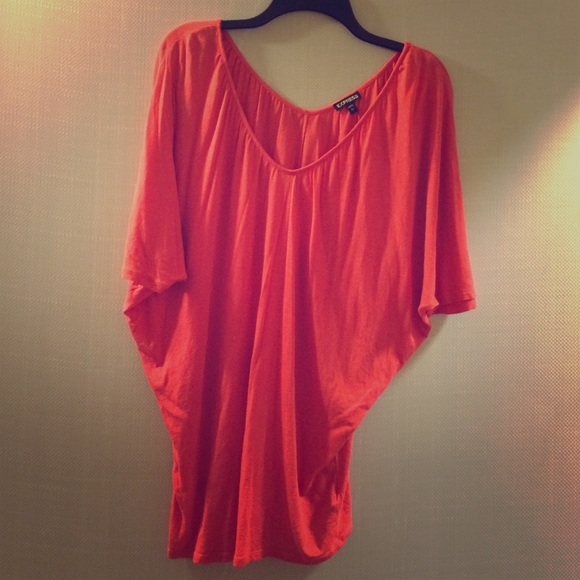 Coral color tunic from Express, size large