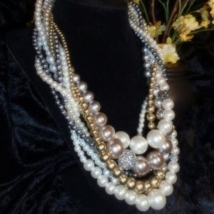CHICO'S Beautiful Multi Strand Pearls Beads  NWOT