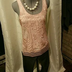 EXPRESS sparkle tank Classy cut out pattern