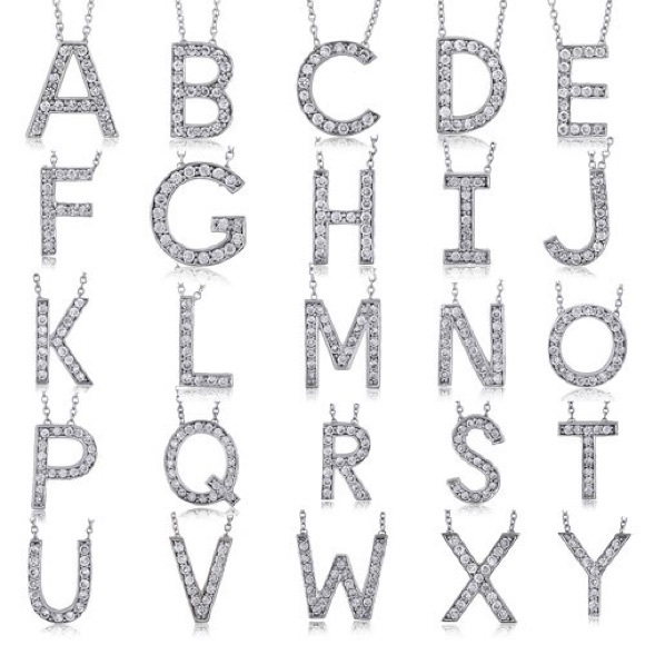 W, celebrity styled inital pendant