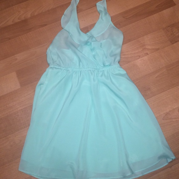 BCBG Generation Sheer Baby Blue Dress - Picture 1 of 2