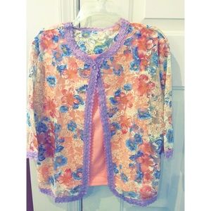 Women's 3/4 Sleeve Floral Print Shirt