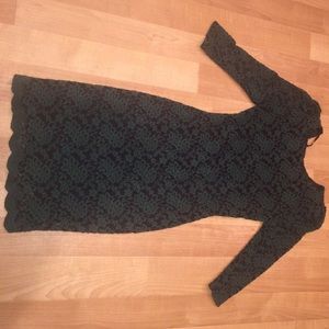 Beautiful emerald and black lace dress