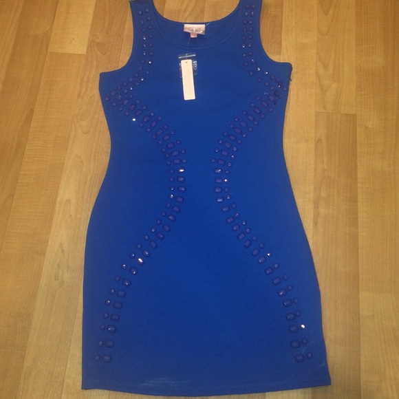 Royal Blue Jeweled Dress - Picture 1 of 2
