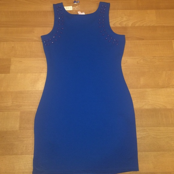 Royal Blue Jeweled Dress - Picture 2 of 2