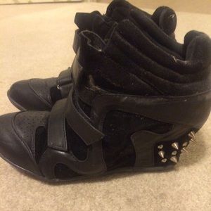 BLack spike heel sneakers