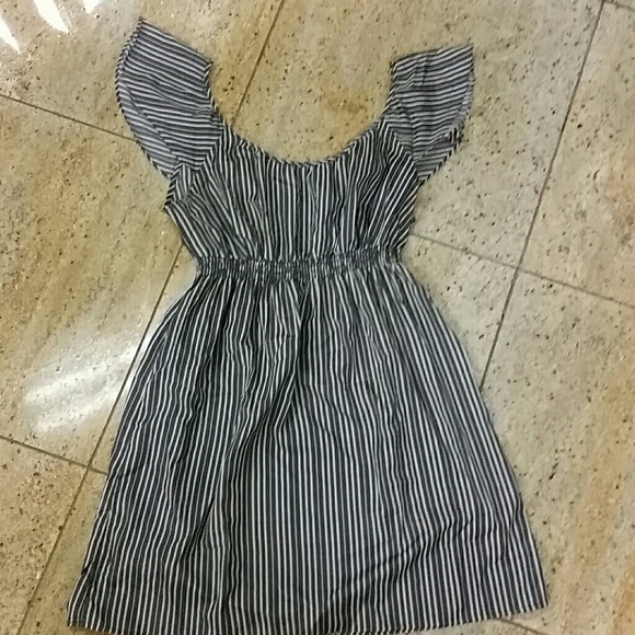 I Love H81 Dresses & Skirts - Grey & White Striped Dress size Large