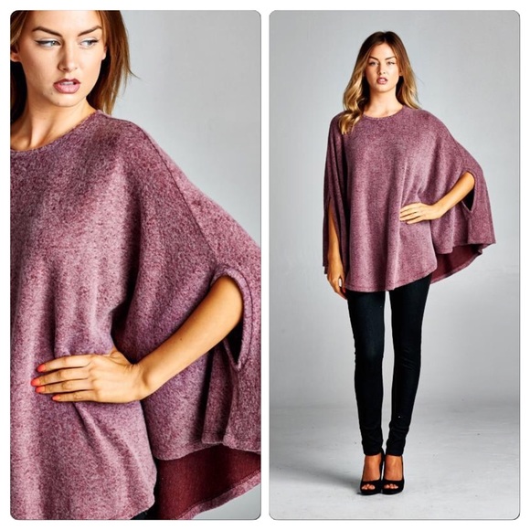 Vivacouture Sweaters - ️SOLD Reserved mauve poncho