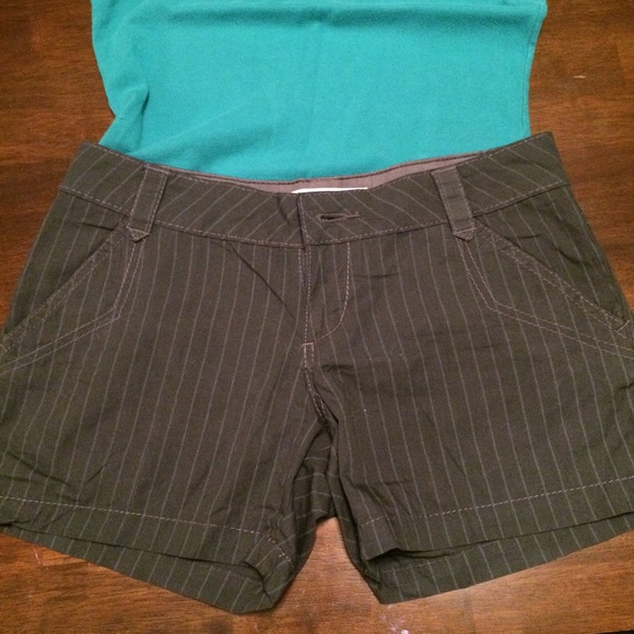 Dark grey pinstripe shorts