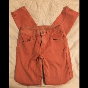 American eagle salmon super stretch jeggings