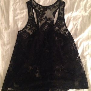 Black, lace tank top.