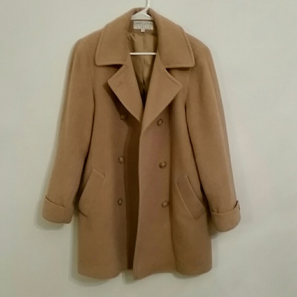 60s style Tan peacoat / jacket size 6 to 8