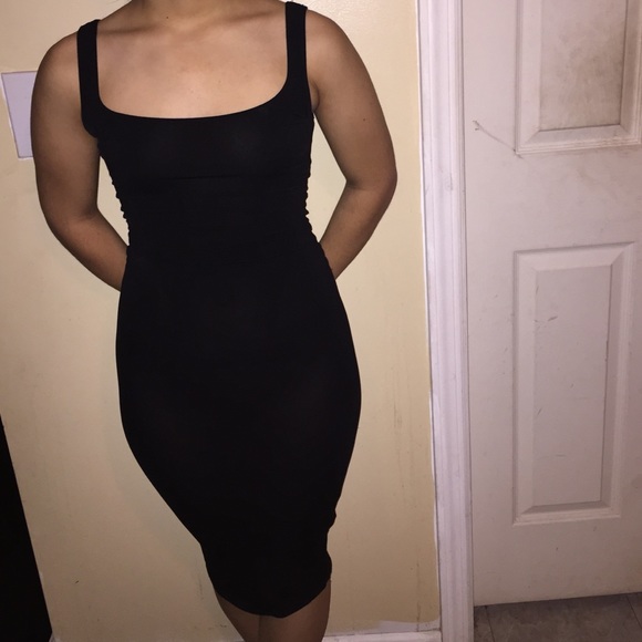 Black midi dress