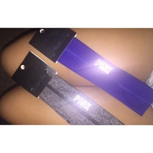 Blue and gray PINK headbands