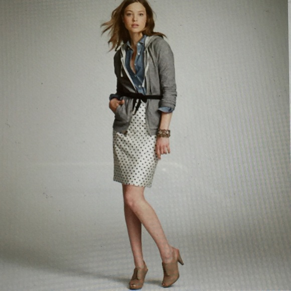 J.Crew Ikat Dot Silk Pencil Skirt