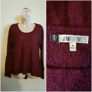 Burgundy hi-low sweater