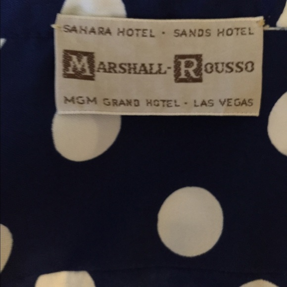 Vintage blue & white pokadot shirt - Picture 4 of 4