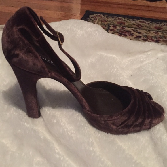 Ralph Lauren Peep toe suede shoes