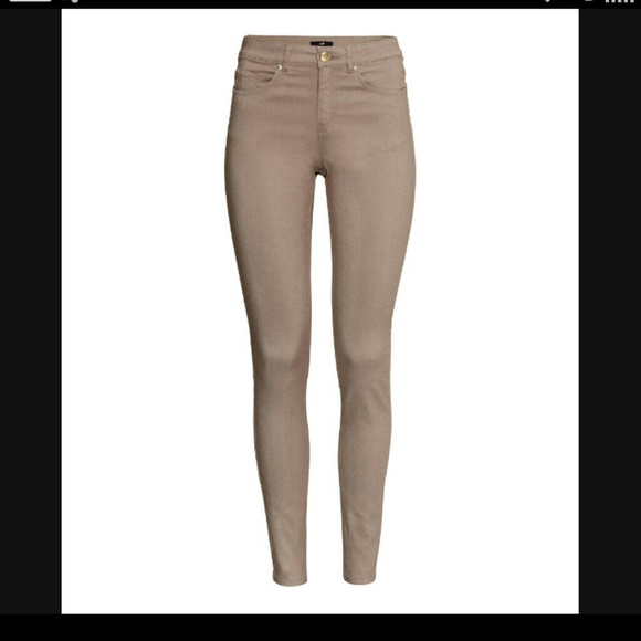H&M Slim-Fit Pants/Jeans in Light Taupe