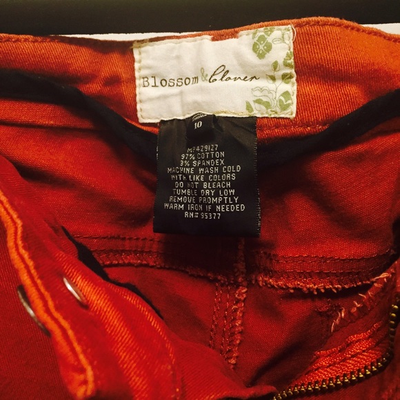 Cute red pants. Worn once. - Picture 2 of 4