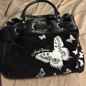 Black sued juicy couture purse w/ matching wallet