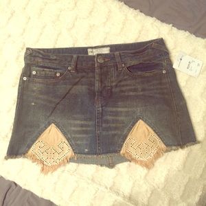Free People Denim Mini-skirt - Size 2