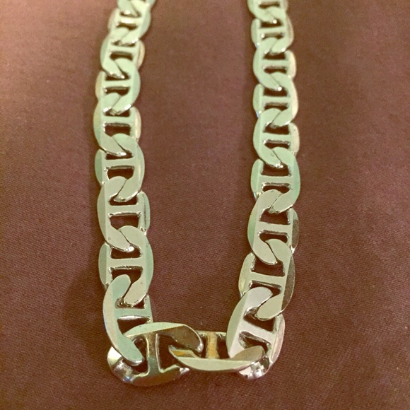 Mens sterling silver chain necklace