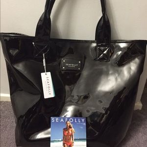 Seafolly black patten tote bag