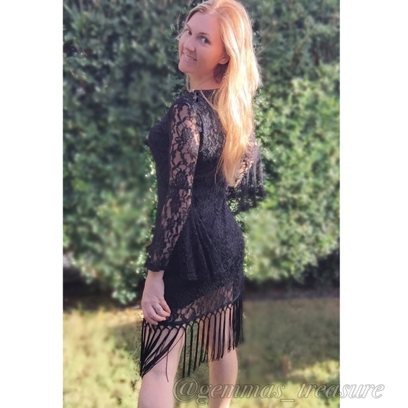 SALE || LBD || Little Black dress, with fringe! - Picture 1 of 4