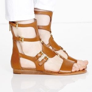 Michael Kors brown Artemis leather sandals